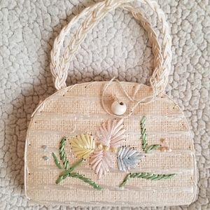 Little girl's hand embroidered floral purse